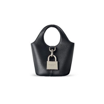 BALENCIAGA WOMEN'S LOCKER HOBO BAG SMALL IN BLACK 7716252AAWC1000 (24*23*9.9cm)